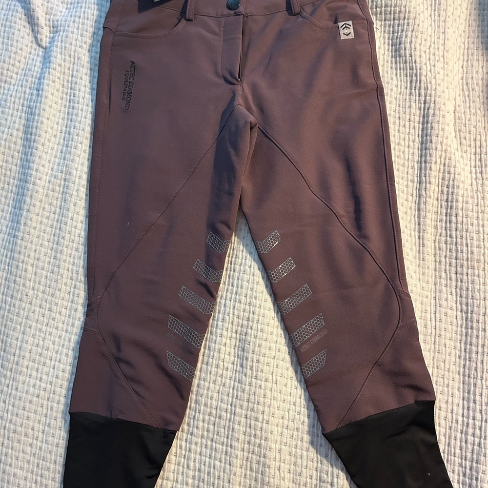 Women Aztec Diamond Equestrian Riding Breeches - Purple